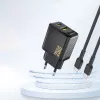 Dudao A26T Carregador GaN 25W USB-A, USB-C - Preto