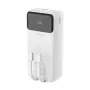 Dudao K15Max 30000mAh PD 22,5W Power Bank com cabos USB-C e Lightning Branco