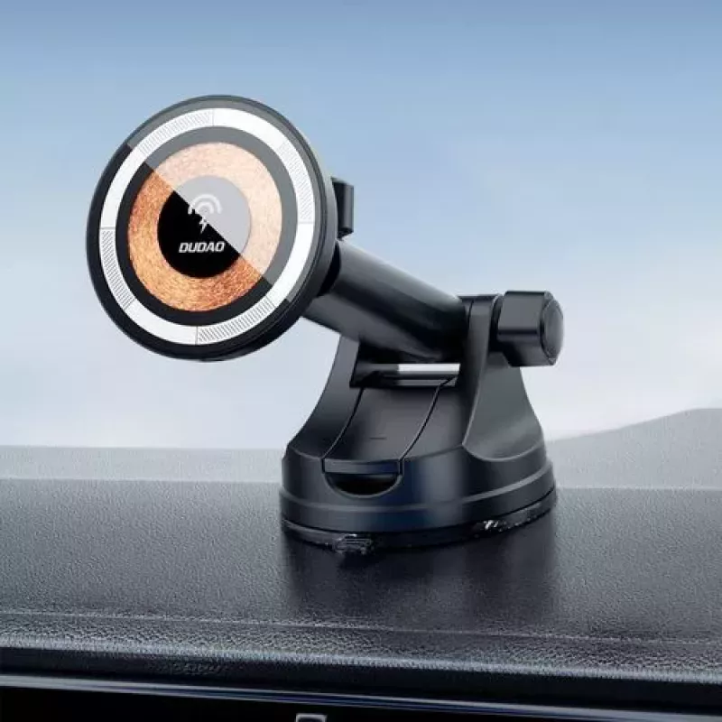 Dudao F12MAX+ Suporte de carregamento magnético sem fios para automóvel 15W com MagSafe - Preto
