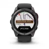 Garmin fenix 8 Pro 51 mm MicroLED Sapphire Carbon Grey DLC Titanium com bracelete de silicone preta/pebble grey