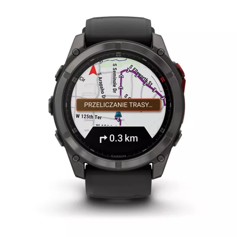 Garmin fenix 8 Pro 51 mm MicroLED Sapphire Carbon Grey DLC Titanium com bracelete de silicone preta/pebble grey