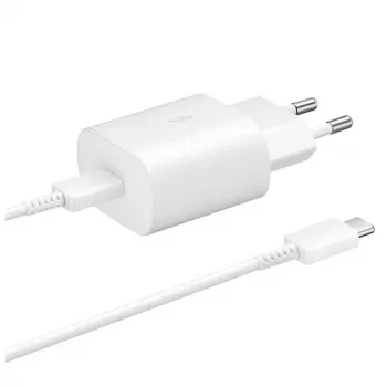 Samsung carregador de viagem 25W + cabo de dados USB-C/USB-C branco (OOB Bulk)