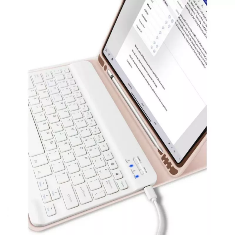 Tech-Protect SC Pen + Capa com teclado para iPad 10.9" (10.ª geração, 2022) / 11" (2025), rosa