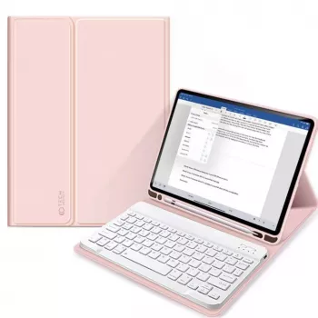 Tech-Protect SC Pen + Capa com teclado para iPad 10.9" (10.ª geração, 2022) / 11" (2025), rosa