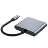 Adaptador hub USB-C 3 em 1 Tech-Protect V1 - USB-A 3.0, USB-C PD 100W, HDMI 4K 30Hz - cinzento