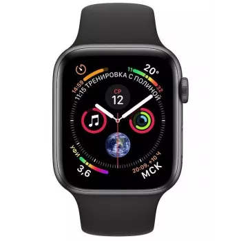 Apple Watch Series 4 40mm caixa em alumínio com bracelete desportiva cinzento sideral alumínio preto