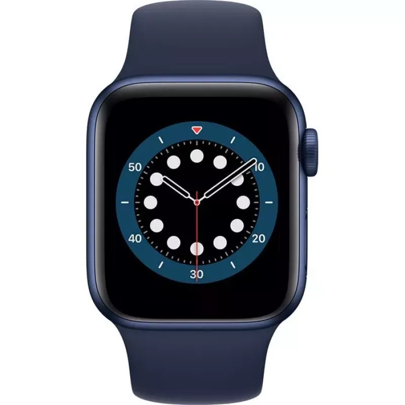 Apple Watch Series 6 GPS, 40mm caixa em alumínio com bracelete desportiva Deep Navy azul