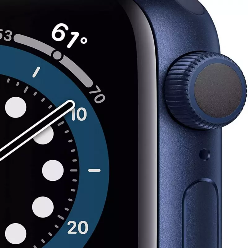 Apple Watch Series 6 GPS, 40mm caixa em alumínio com bracelete desportiva Deep Navy azul