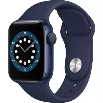 Apple Watch Series 6 GPS, 40mm caixa em alumínio com bracelete desportiva Deep Navy azul