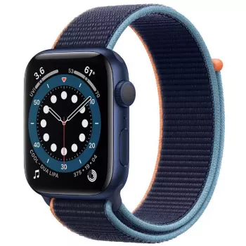 Apple Watch Series 6 GPS, 44mm caixa em alumínio com bracelete desportiva Deep Navy