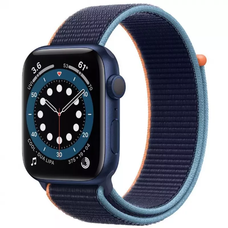 Apple Watch Series 6 GPS, 44mm caixa em alumínio com bracelete desportiva Deep Navy