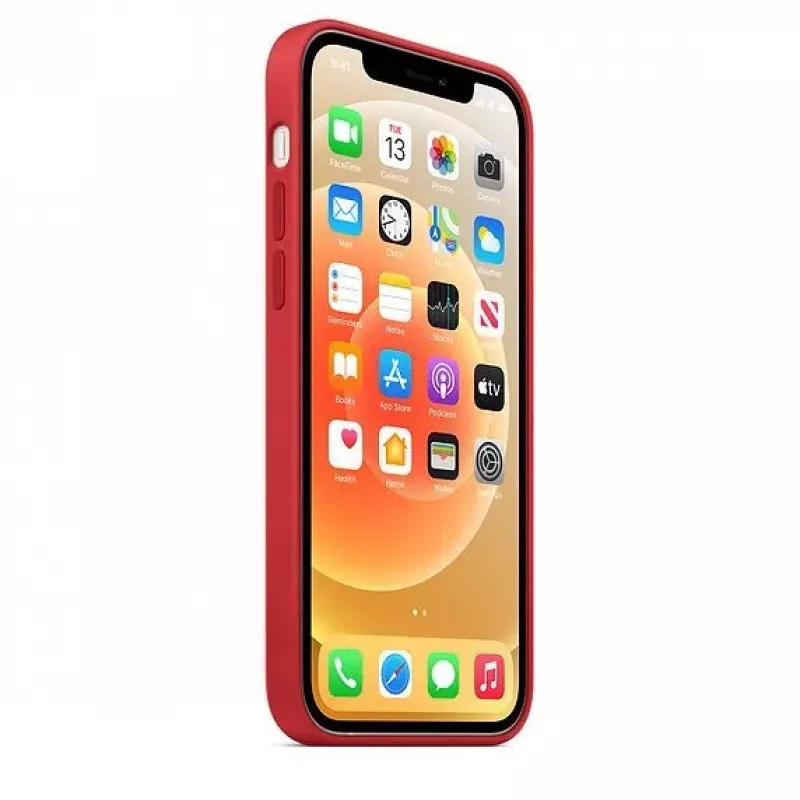 Capa em silicone Apple com MagSafe para iPhone 12 mini vermelha