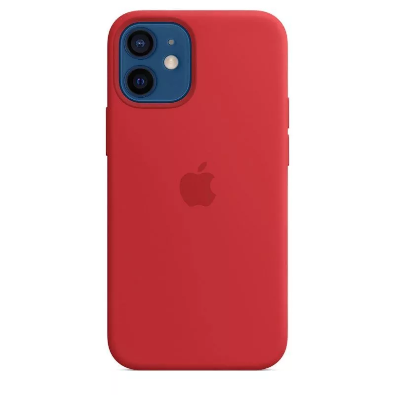 Capa em silicone Apple com MagSafe para iPhone 12 mini vermelha