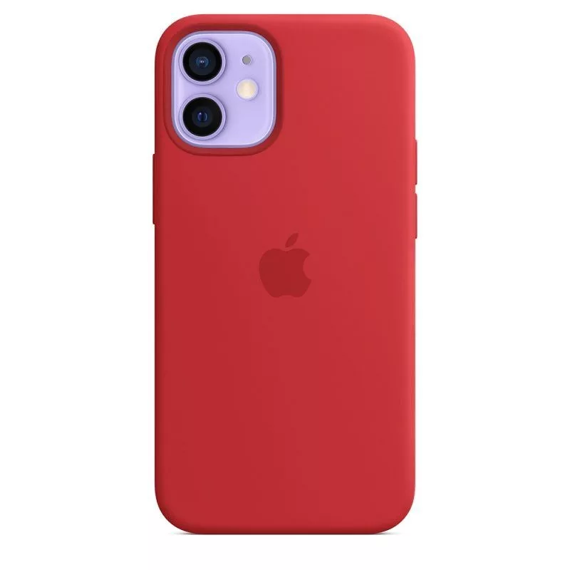 Capa em silicone Apple com MagSafe para iPhone 12 mini vermelha