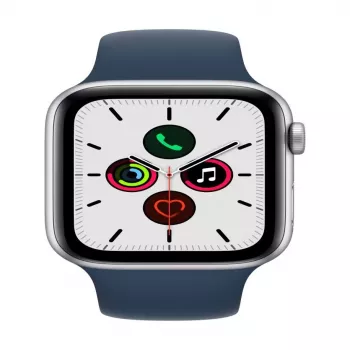 Apple Watch SE GPS 44mm caixa de alumínio prateada com Sport Band Abyss Blue
