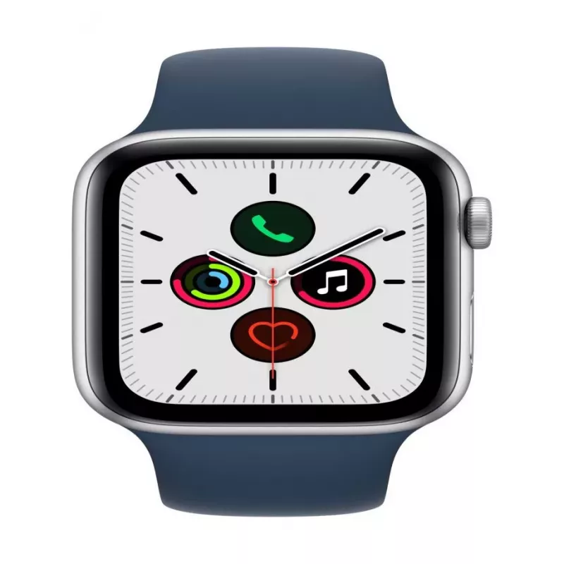 Apple Watch SE GPS 44mm caixa de alumínio prateada com Sport Band Abyss Blue