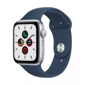 Apple Watch SE GPS 44mm caixa de alumínio prateada com Sport Band Abyss Blue