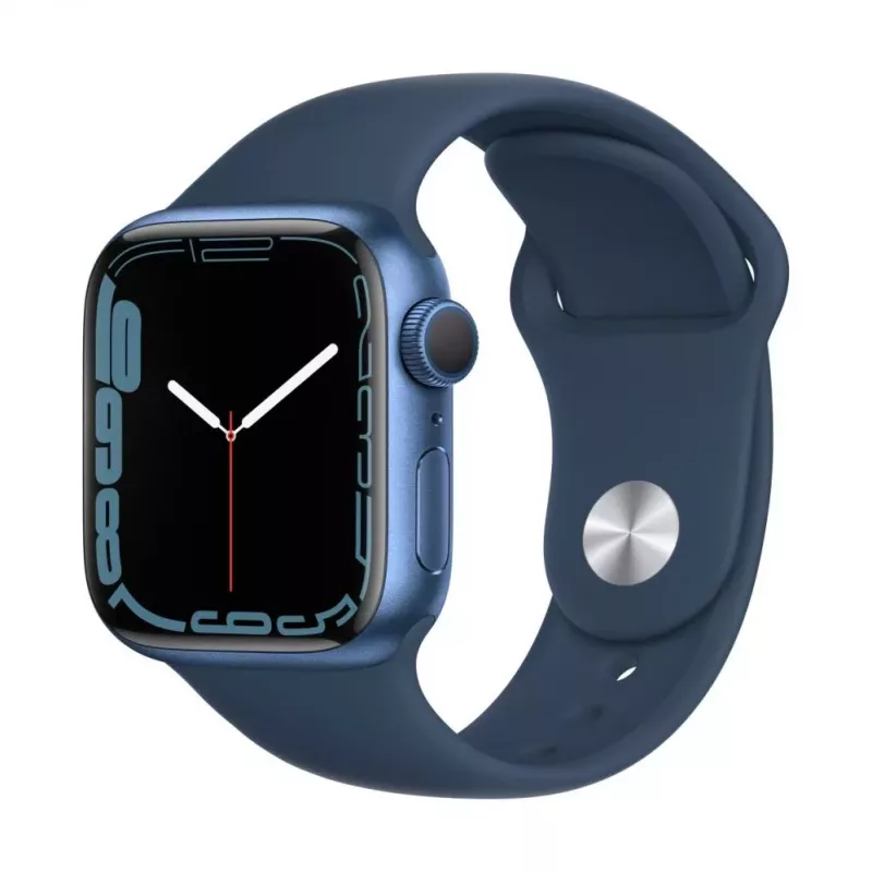 Apple Watch Series 7 GPS, 41mm caixa de alumínio azul com Sport Band - Regular Abyss Blue