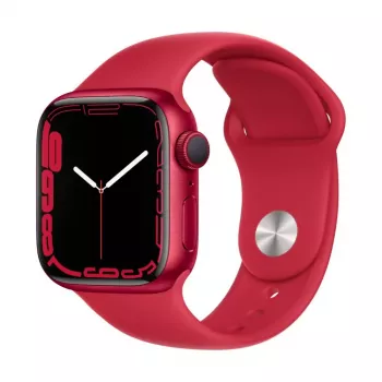 Apple Watch Series 7 GPS, 41mm caixa em alumínio (PRODUCT)RED com bracelete desportiva - Regular (PRODUCT) Red