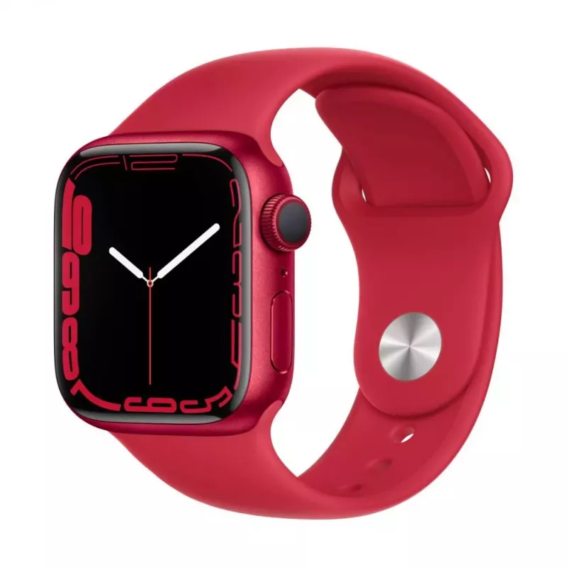 Apple Watch Series 7 GPS, 41mm caixa em alumínio (PRODUCT)RED com bracelete desportiva - Regular (PRODUCT) Red