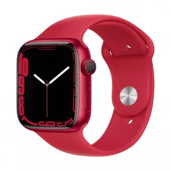 Apple Watch Series 7 GPS, 45mm caixa em alumínio (PRODUCT)RED com bracelete desportiva - Regular