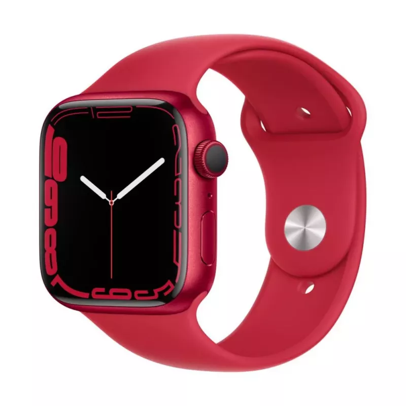 Apple Watch Series 7 GPS, 45mm caixa em alumínio (PRODUCT)RED com bracelete desportiva - Regular