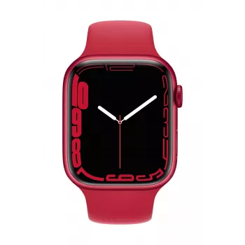 Apple Watch Series 7 GPS, 45mm caixa em alumínio (PRODUCT)RED com bracelete desportiva - Regular