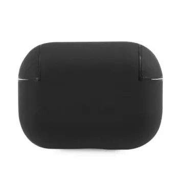 Capa BMW AirPods Pro em pele genuína com logótipo prateado preta