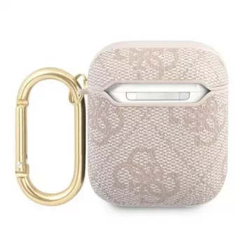 Guess Apple AirPods 1/2 Capa 4G Script Metal Collection rosa
