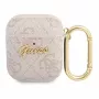 Guess Apple AirPods 1/2 Capa 4G Script Metal Collection rosa
