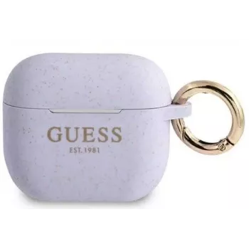 Guess Apple AirPods 3 Capa de silicone com brilho roxa
