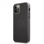 BMW Apple iPhone 12/12 Pro 6,1 polegadas Capa Rígida Signature Leather Embossed Logo Preta