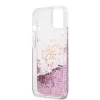 Guess iPhone 13 Mini Capa Liquid Glitter rosa transparente