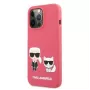 Karl Lagerfeld Apple iPhone 13 Pro Capa de silicone líquido Choupette vermelha