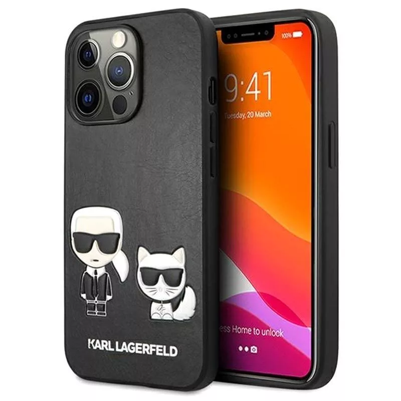 Karl Lagerfeld Apple iPhone 13 Pro Capa em pele PU Choupette preta