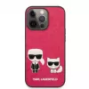 Karl Lagerfeld Apple iPhone 13 Pro Capa em pele PU Choupette fúcsia