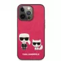 Karl Lagerfeld Apple iPhone 13 Pro Capa em pele PU Choupette fúcsia