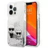 Karl Lagerfeld Apple iPhone 13 Pro Capa Liquid Glitter Choupette prateada