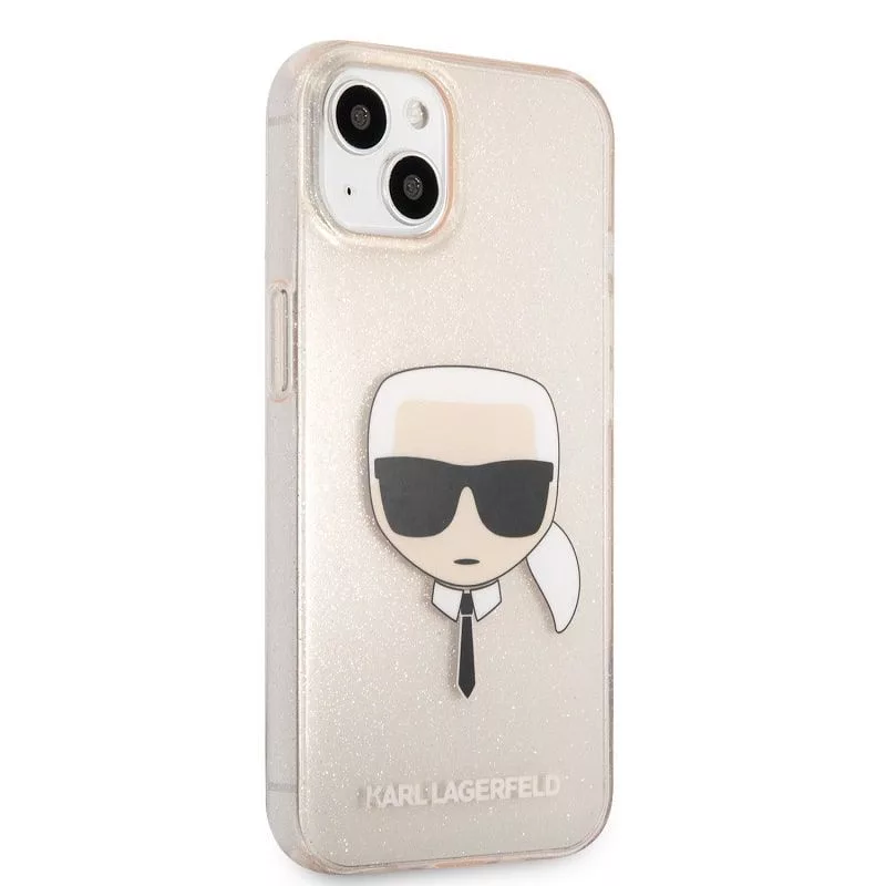 Karl Lagerfeld Apple iPhone 13 TPU Full Glitter Head Case dourada