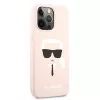 Karl Lagerfeld Apple iPhone 13 Pro Capa de silicone líquido Karl Head rosa