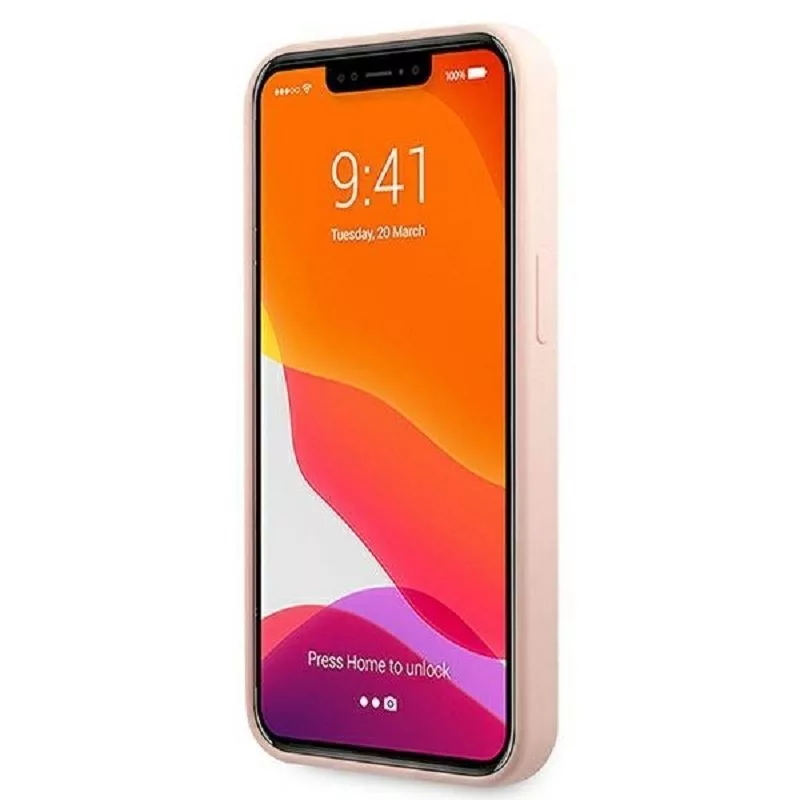 Karl Lagerfeld Apple iPhone 13 Pro Capa de silicone líquido Karl Head rosa