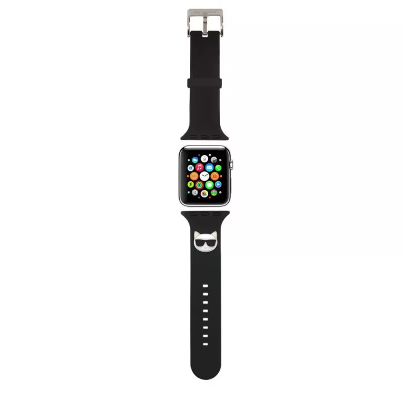 Karl Lagerfeld Apple Watch 38/40/41mm Bracelete Choupette Head preta