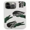 Lacoste Apple iPhone 13 Pro Capa de silicone líquido Allover Pattern branca