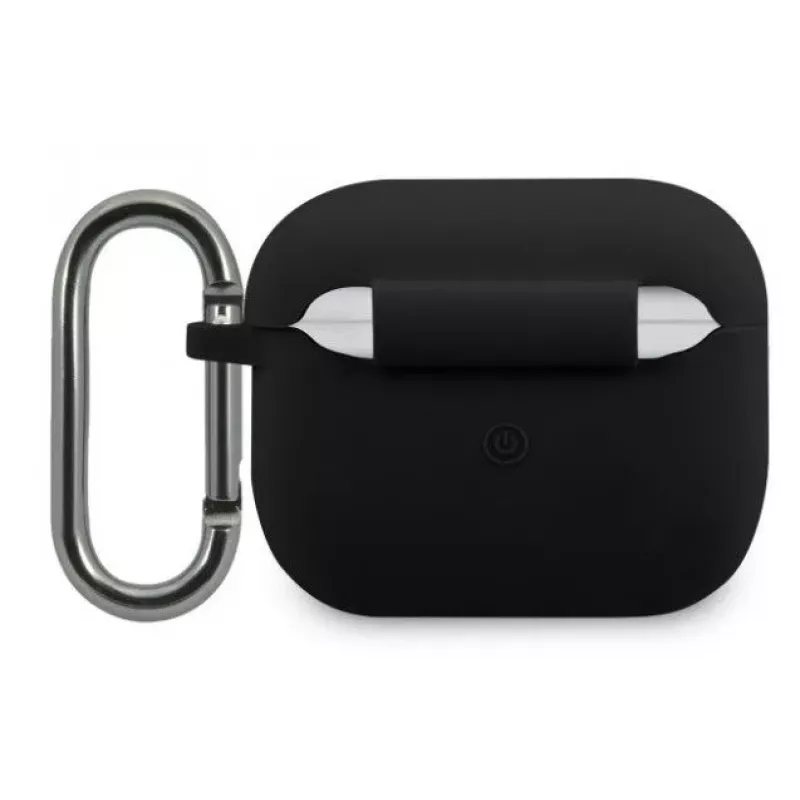 Lacoste Apple AirPods 3 Capa de silicone líquido com logótipo impresso brilhante preta