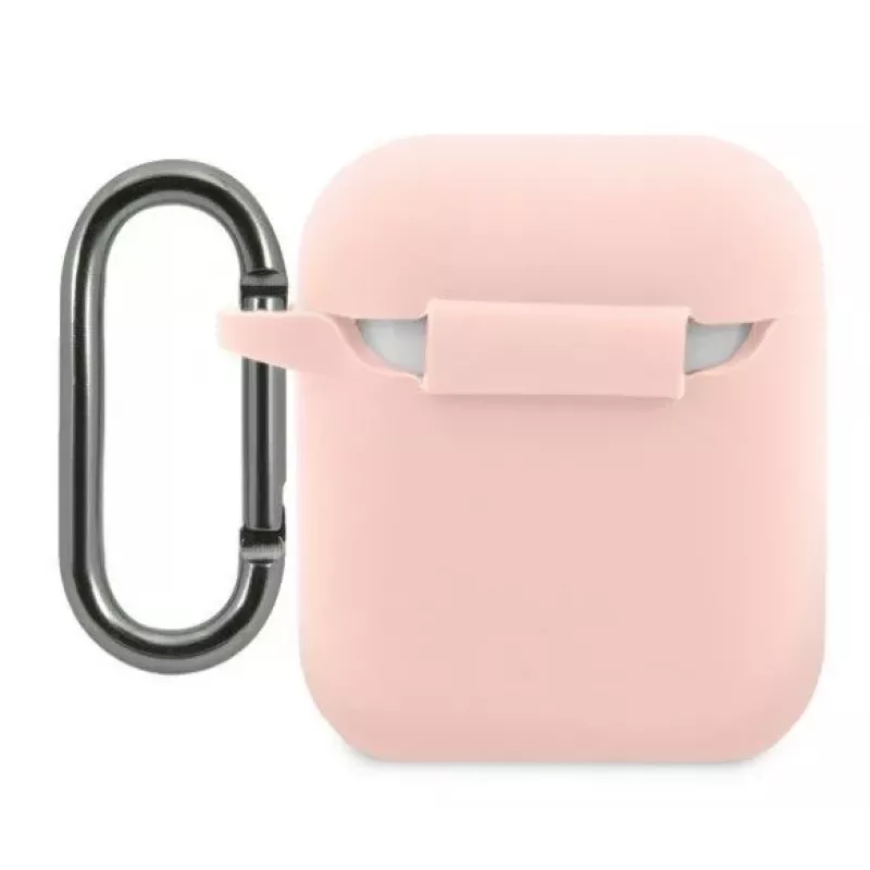 Lacoste Apple AirPods 1/2 Capa de silicone líquido com logótipo impresso brilhante rosa