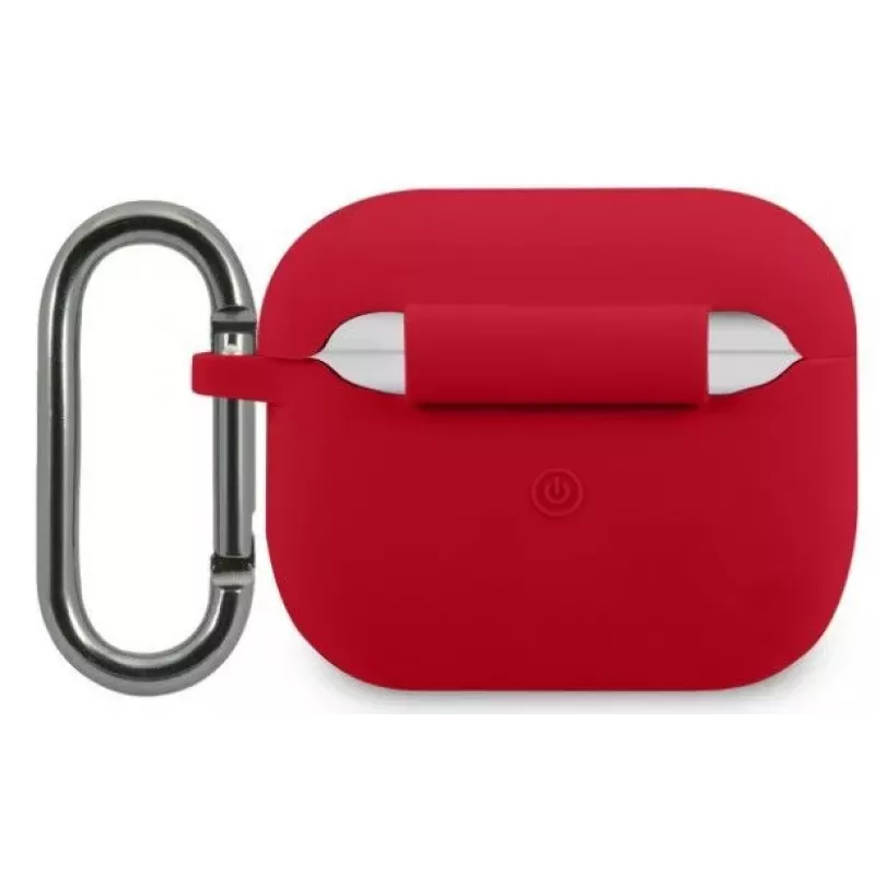 Lacoste Apple AirPods 3 Capa de silicone líquido com logótipo impresso brilhante vermelha