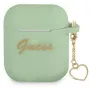 Guess GUA2LSCHSN Capa de silicone Charm Heart Collection para Apple AirPods 1/2, verde