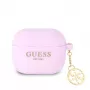 Guess Apple AirPods 3 Capa de silicone Charms roxa