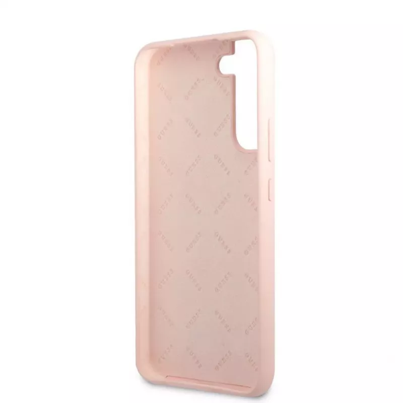 Guess Capa de silicone Metal Logo para Samsung Galaxy S22 Plus - rosa