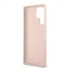 Guess Samsung Galaxy S22 Ultra Capa de silicone Metal Logo rosa